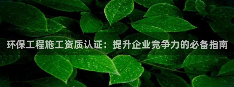 彩名堂计划怎么买胜率高：环保工程施工资质认证：提升企业竞争力的必备指南