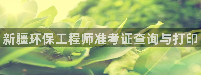 彩名堂app官网：新疆环保工程师准考