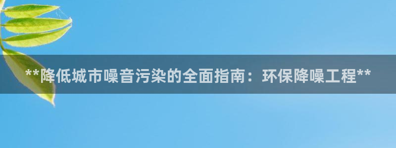 彩名堂最新预测3d：**降低城市噪音污染的全面指南：环保降噪工程**