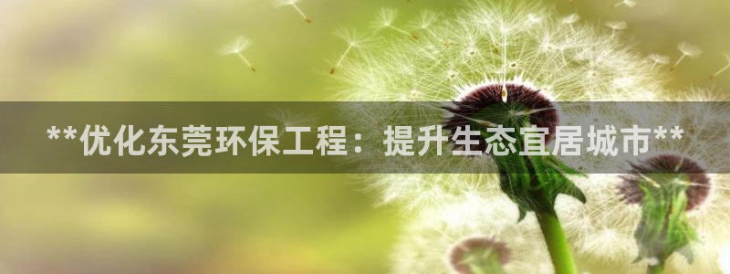 彩名堂计划怎么看：**优化东莞环保工